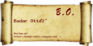 Badar Ottó névjegykártya